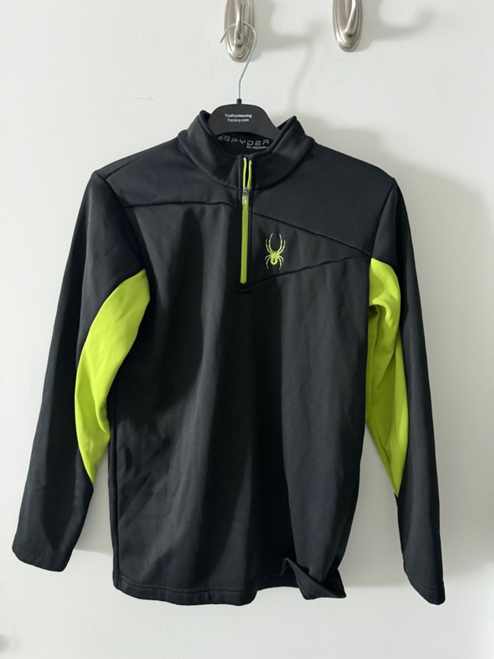Spyder Black with Neon Green Half-Zip Pullover